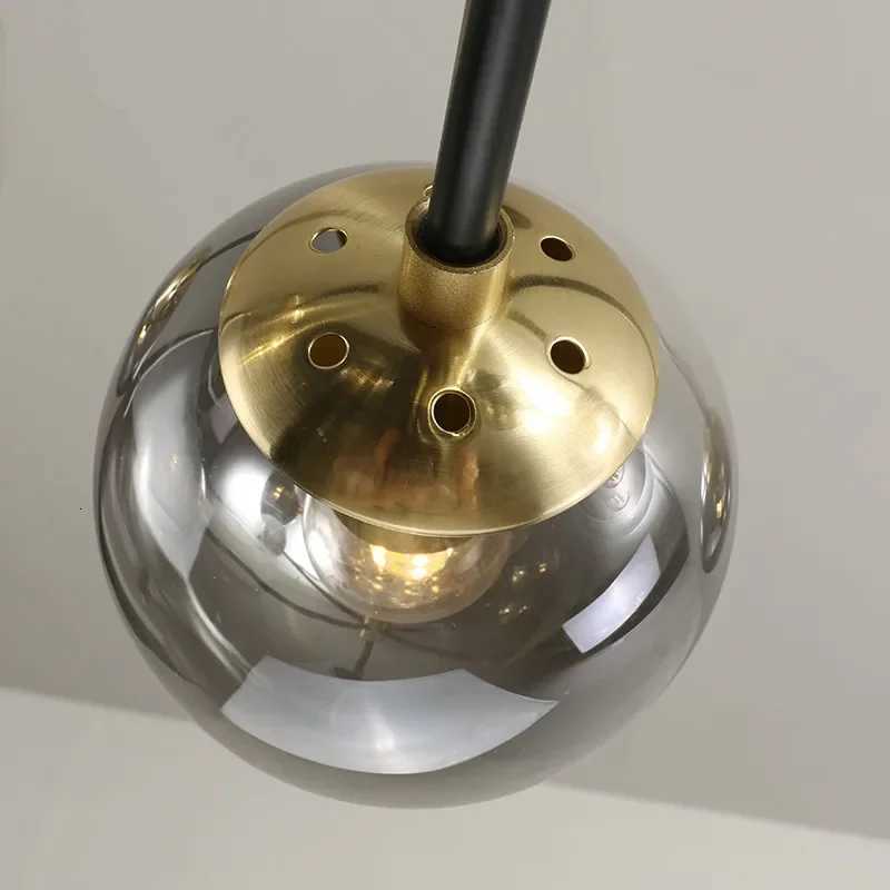 Modern Glass Ball Led Ceiling Chandelier Black Gold for Bedroom Living Dining Room Table Pendant Lamp Indoor Lusters Luminaire XJ250725