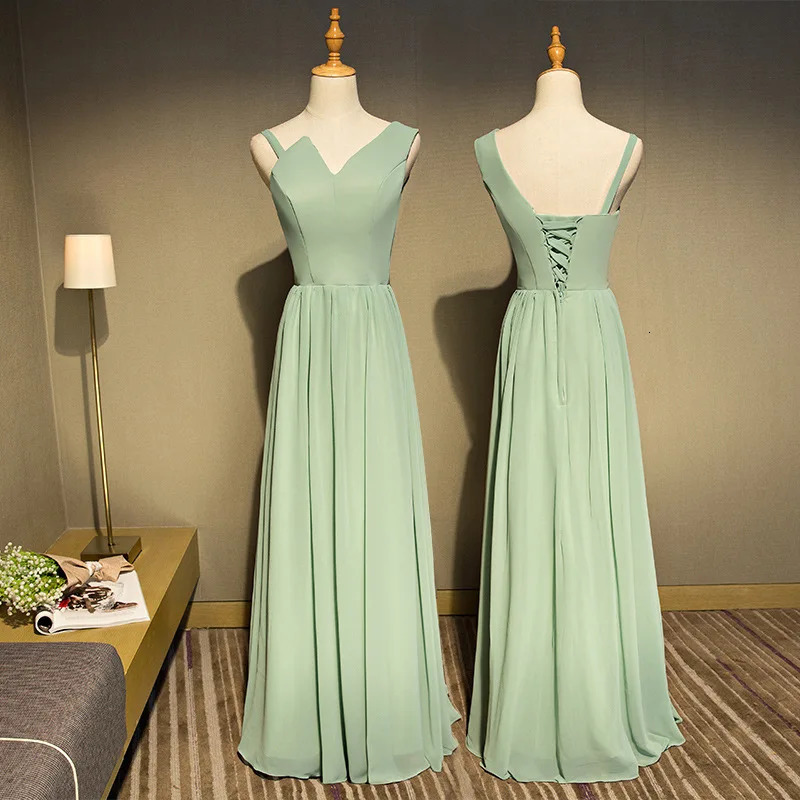 Green Bridesmaid Dresses Wedding 2024 Summer Chiffon Beach Group Gown 250725