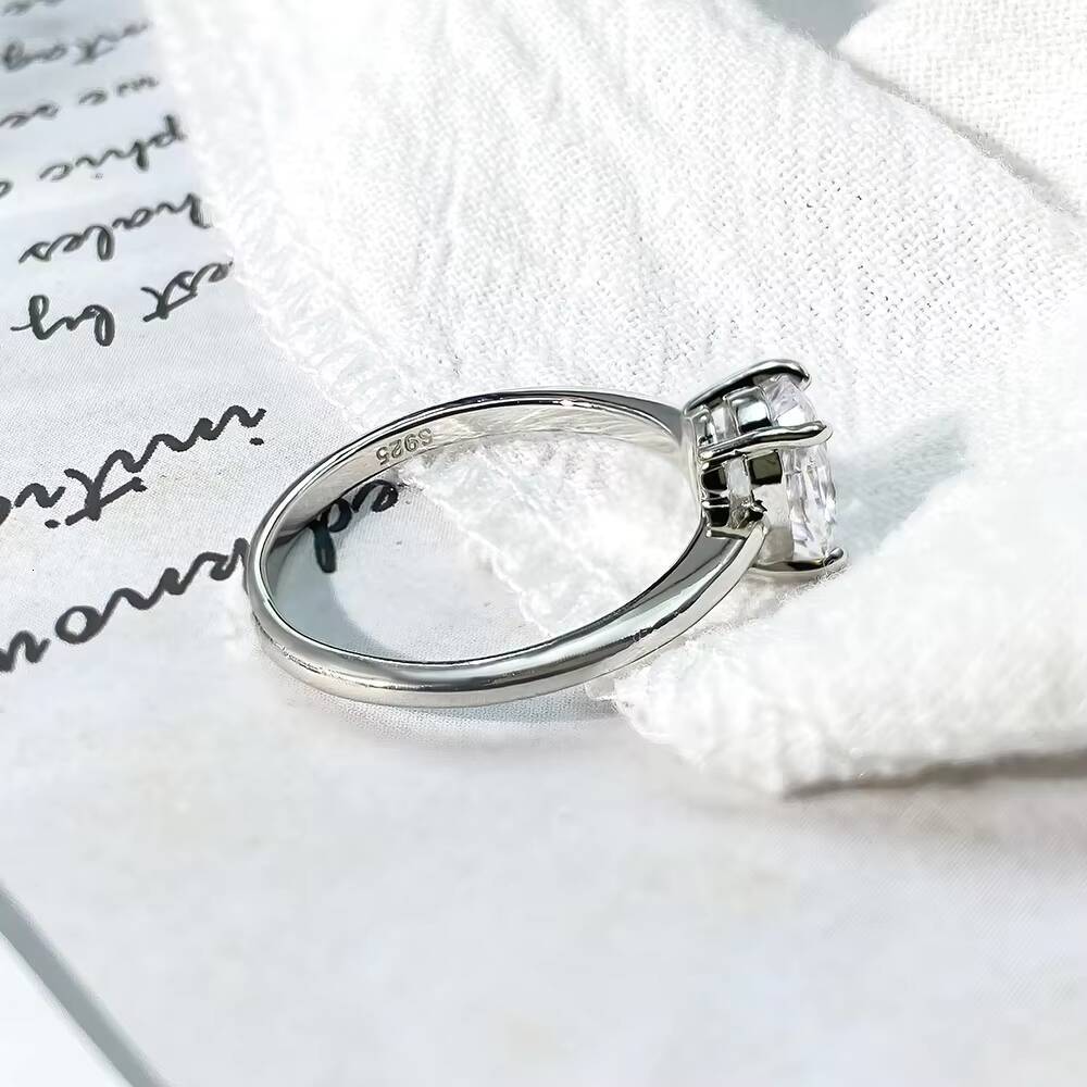 FOXI Local Stock in US Fine Jewelry Rings Sterling Silver 925 8A Cubic Zirconia Crushed Ice 925 Silver Rings for Wedding
