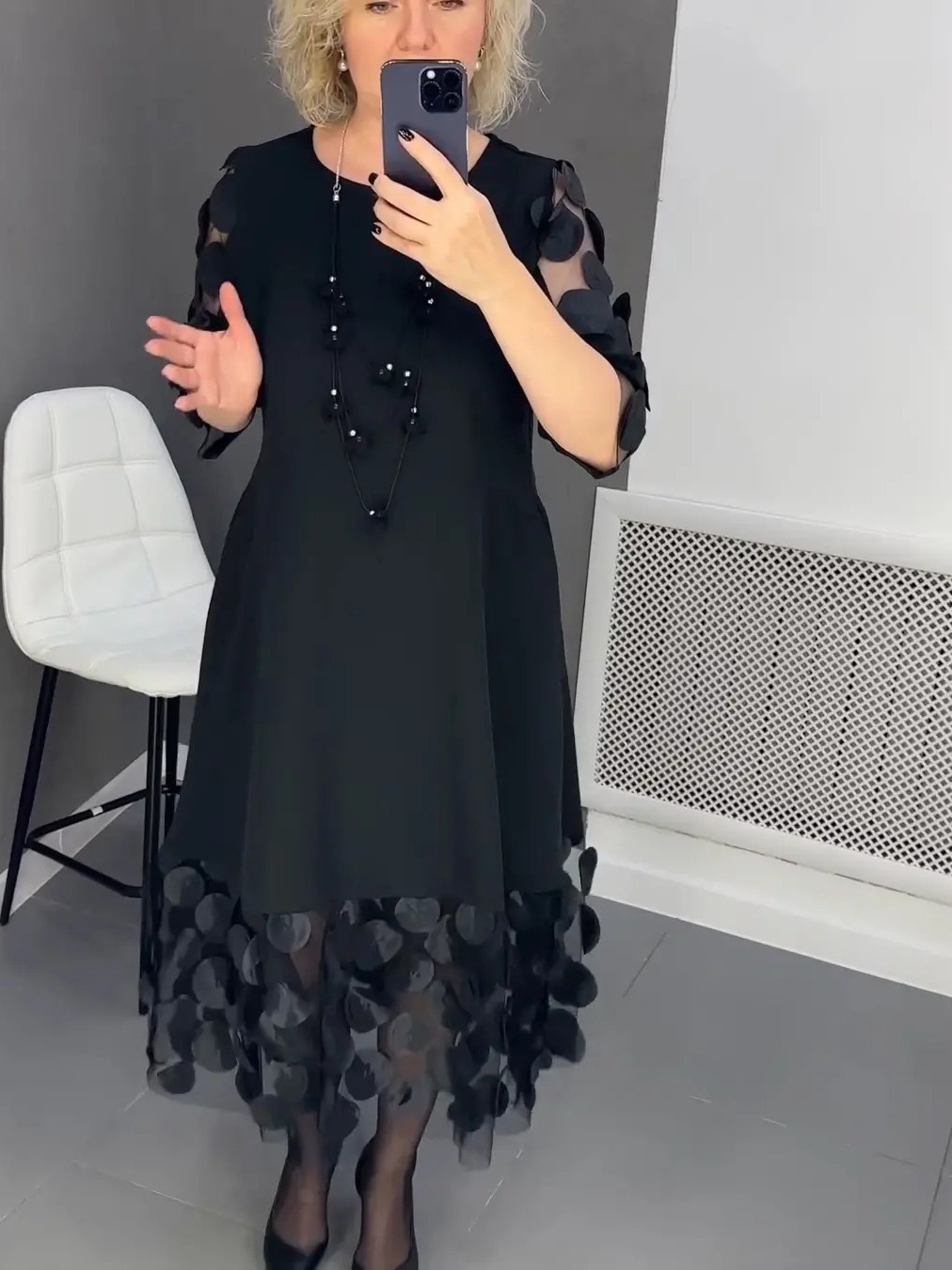 T2305 French style striped knitted dress for women 2024 summer new loose casual short-sleeved mid-length dress for women