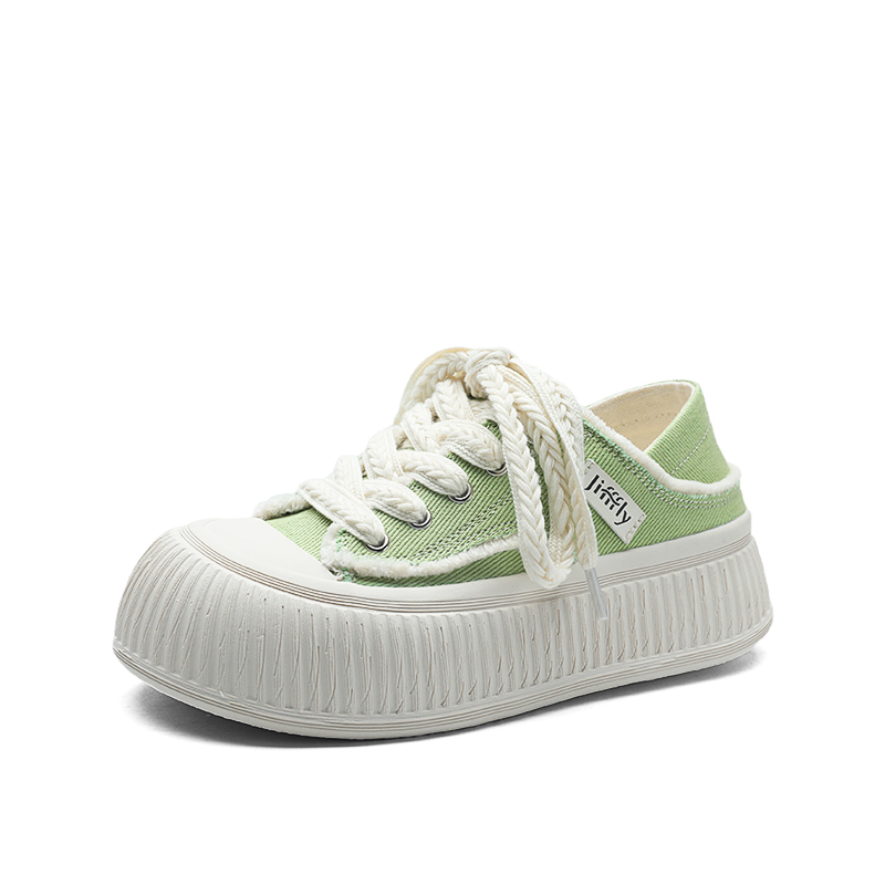 Jifffly White for Women 2025 Summer Breathable New Thick-Soled One-Strap Lazy Half-Slipvas Cookie Shoes
