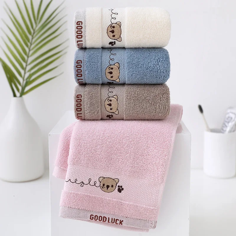 Baby Towels Cotton Bath Towel Face Washcloth Cute Cartoon Bear Hand Wipe Soft Children Kids born Bathing Handkerchief 250725