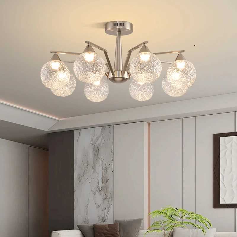 Modern LED Glass Ball Chandeliers Living Room Dining Table Salon Chandelier Bedroom Ceiling Chandelier Home Decoration LightingXJ250725