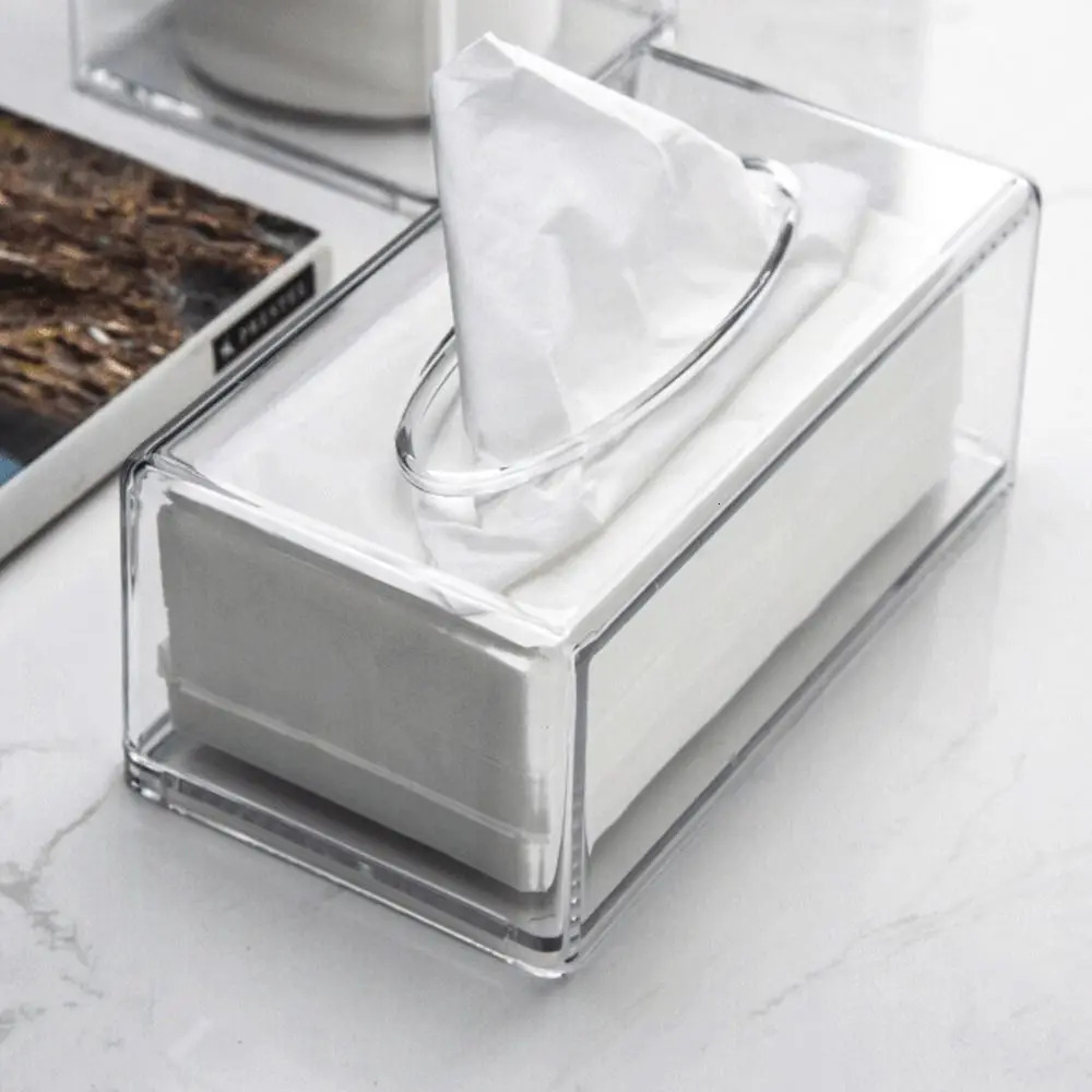 Acrylic Clear Tissue Box Cover Rectangular Napkin Dispenser Office Paper Holder 250725 - view 7