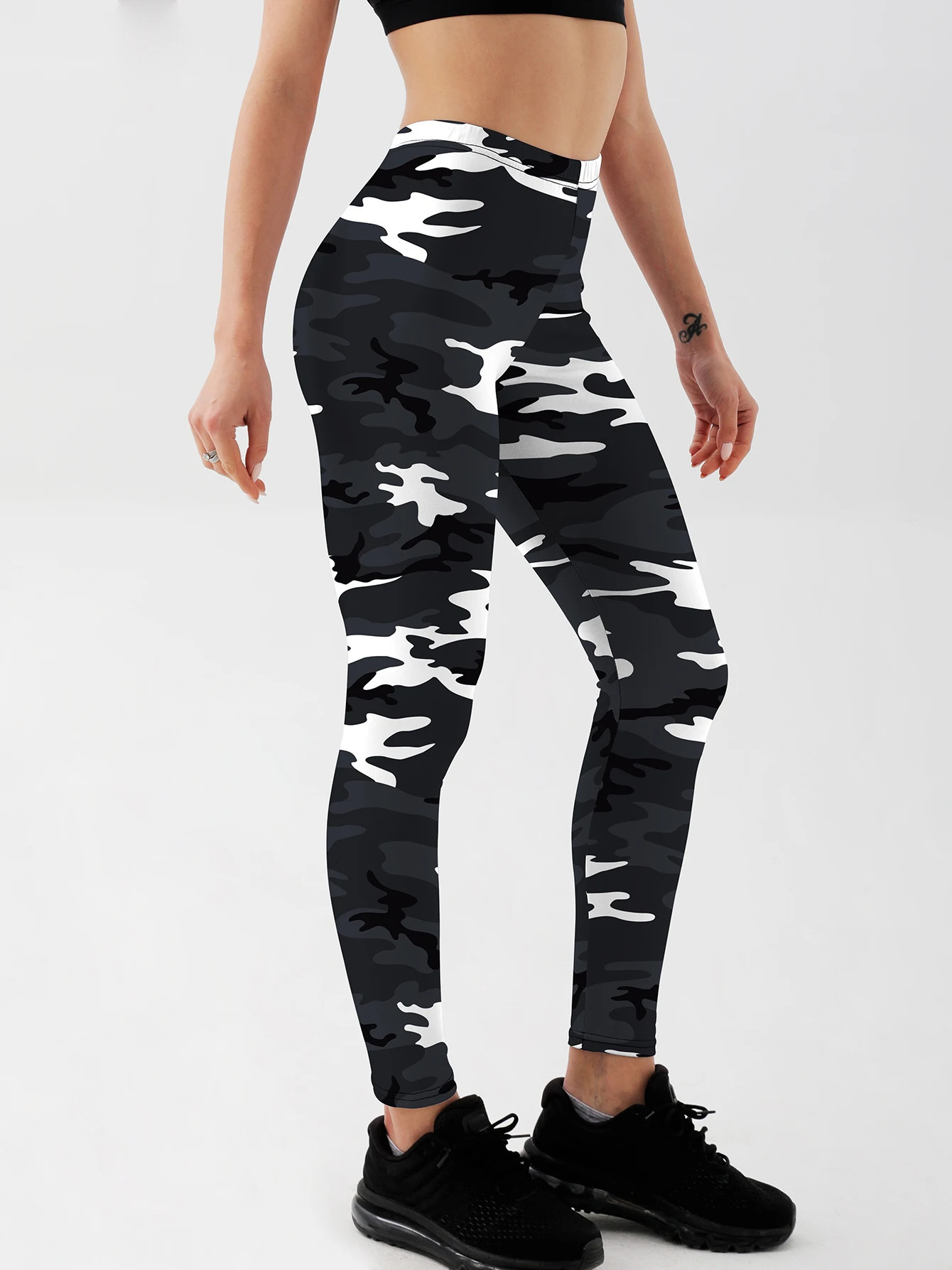 Fashion Women camouflage Leggings For Fitness High Waist Gym Legging Push Up navy 250725