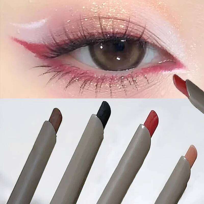 1pc Sexy Rose Eye Liner Pencil Natural Matte Wine Red Lying Silkworm Eyeliner Easy To Color Waterproof Eyes Makeup Cosmetics