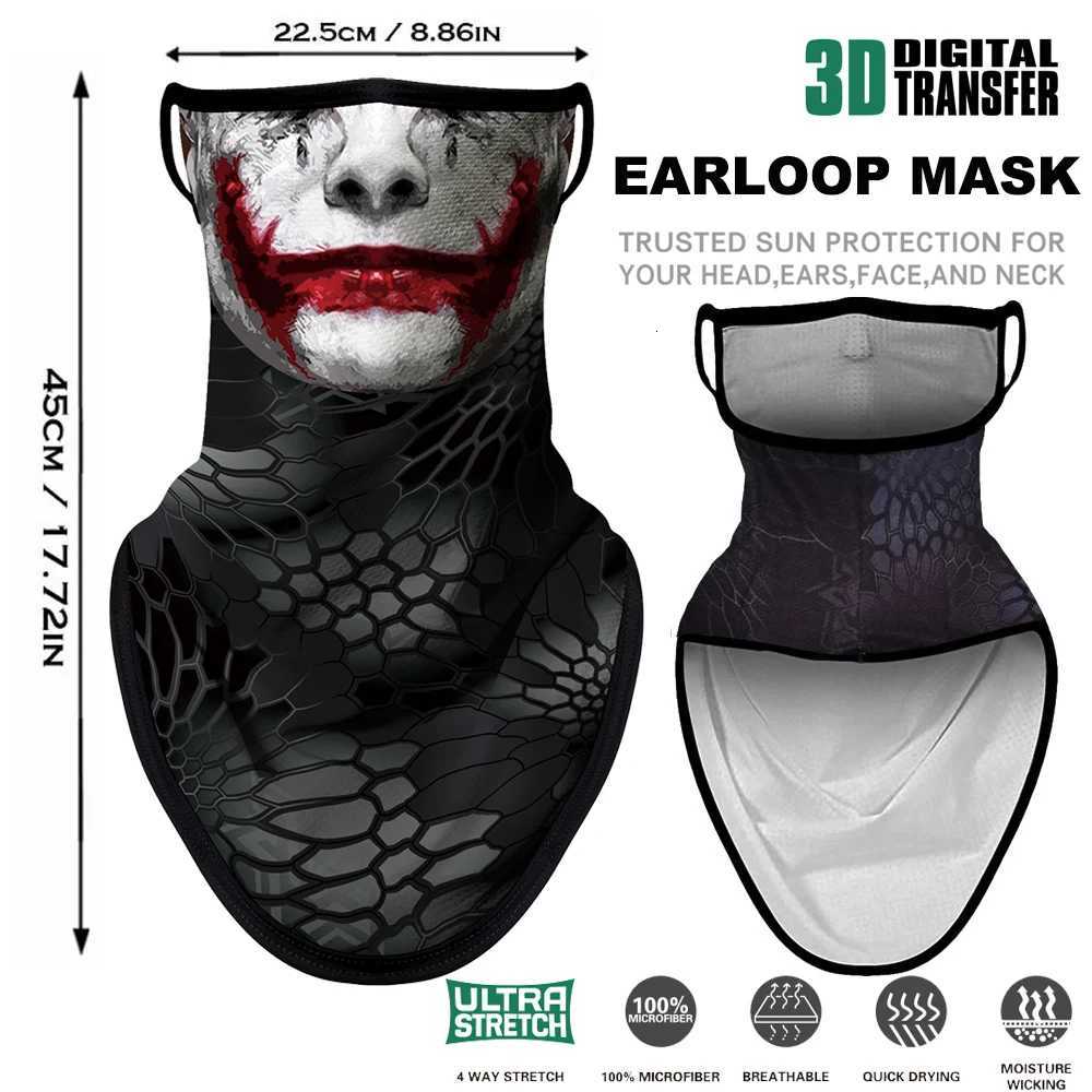 Breathable Skull Scarf Cycling Neck Gaiter Earloop Face Mask Halloween Tube Mask Bandana Bicycle Hiking Motorcycle Balaclava Men Z250725