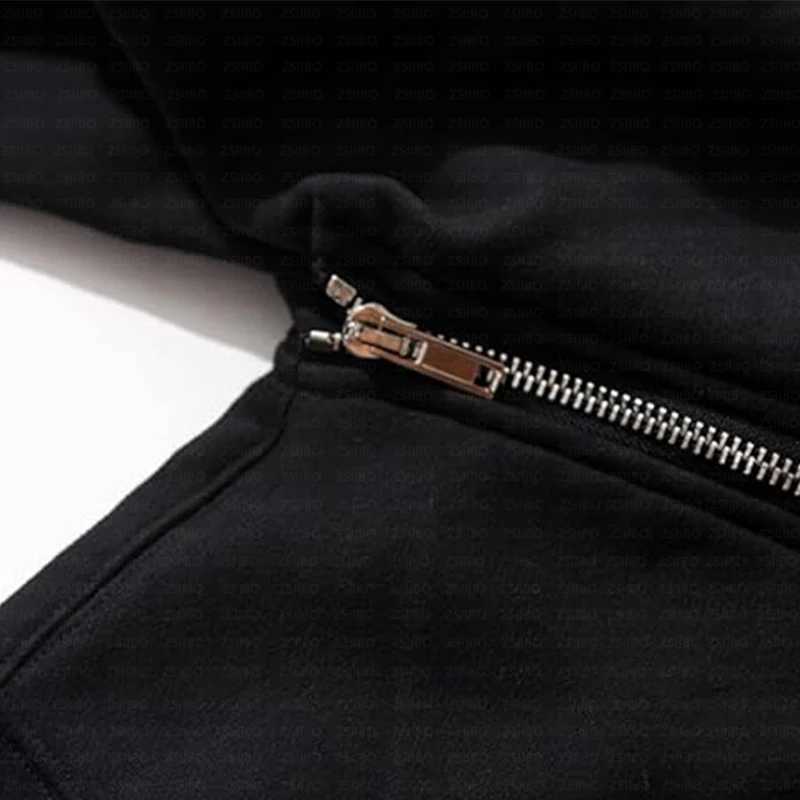 New Hoodies Men Zipper Cardigan Harajuku Black Sweatshirts Hip Hop Clothing Skateboard Streetwear Cloak Hooded Jacket Coat XJ250726 - view 6