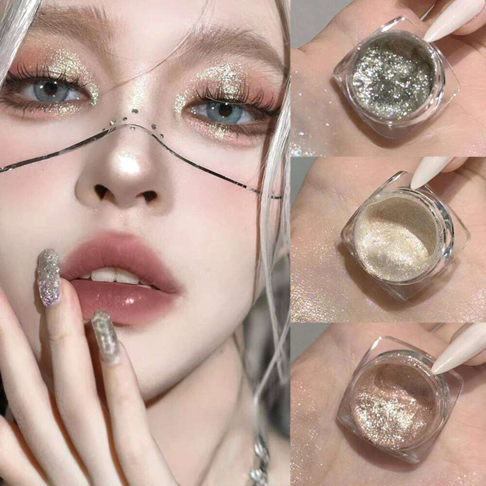 Violet ple Glitter Jelly Liquid Eyeshadow Gel Long Lasting Highlighter Silkworm Waterproof Shimmer Brighten Makeup X250726