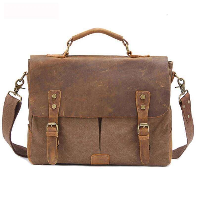 Vintage Luxury Bag Crossbody Bag Canvas + Leather shoulder bags Men messenger men leather Handbag tote Briefcase Satchel Leisure bag OLOEY