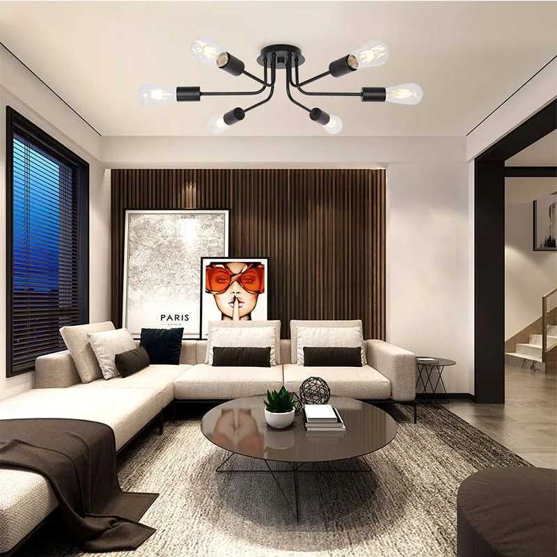 1 Modern Chandelier Sputnik Lamps Semi-Embedded Ceiling Lamp Nordic Home Decoration Lighting Fixtures for Living Room XJ250725