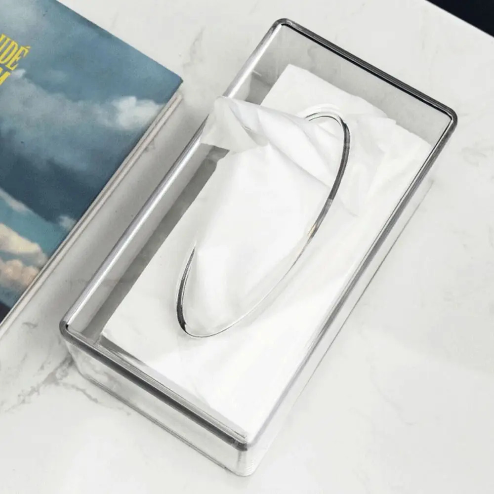 Acrylic Clear Tissue Box Cover Rectangular Napkin Dispenser Office Paper Holder 250725 - view 5