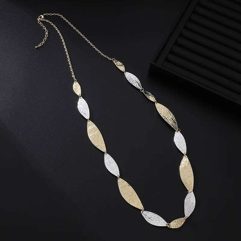 Kaseakia Irregular Geometric Alloy Statement Women's Long Necklace Sweater Chain Fashion Jewelry Accessories