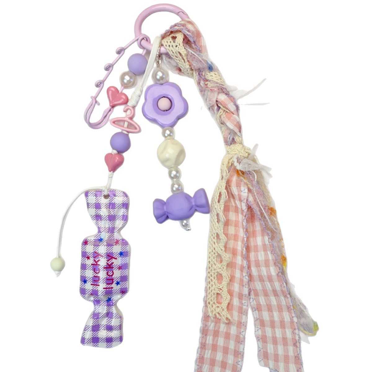 Korean Style Ins Bag Pendant Dopamine Flower Bowknot New Keychain 250715