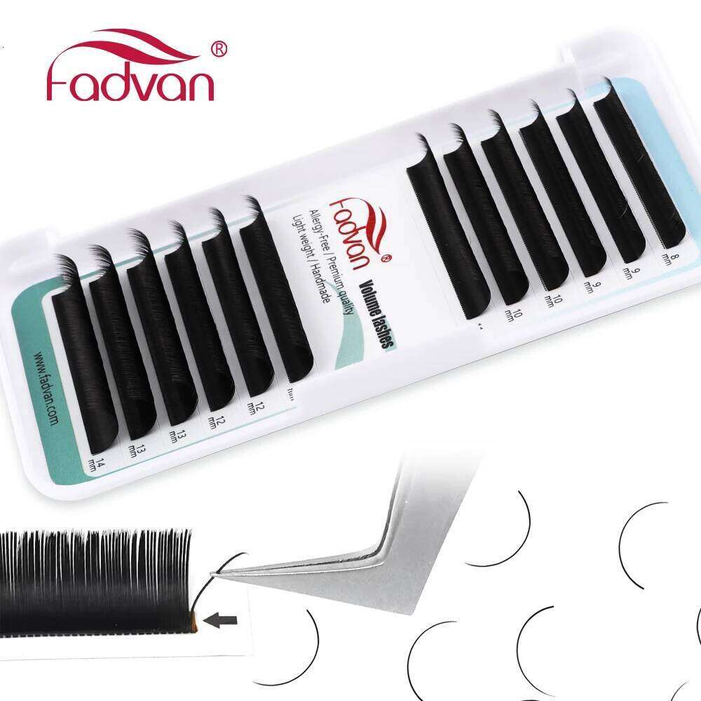 Fadvan Ellipse Flat Eyelash 0.15/0.20 Silk ic Individual Lashes Extension Natural Faux Mink Eyelashes Wire Matte Black X250725