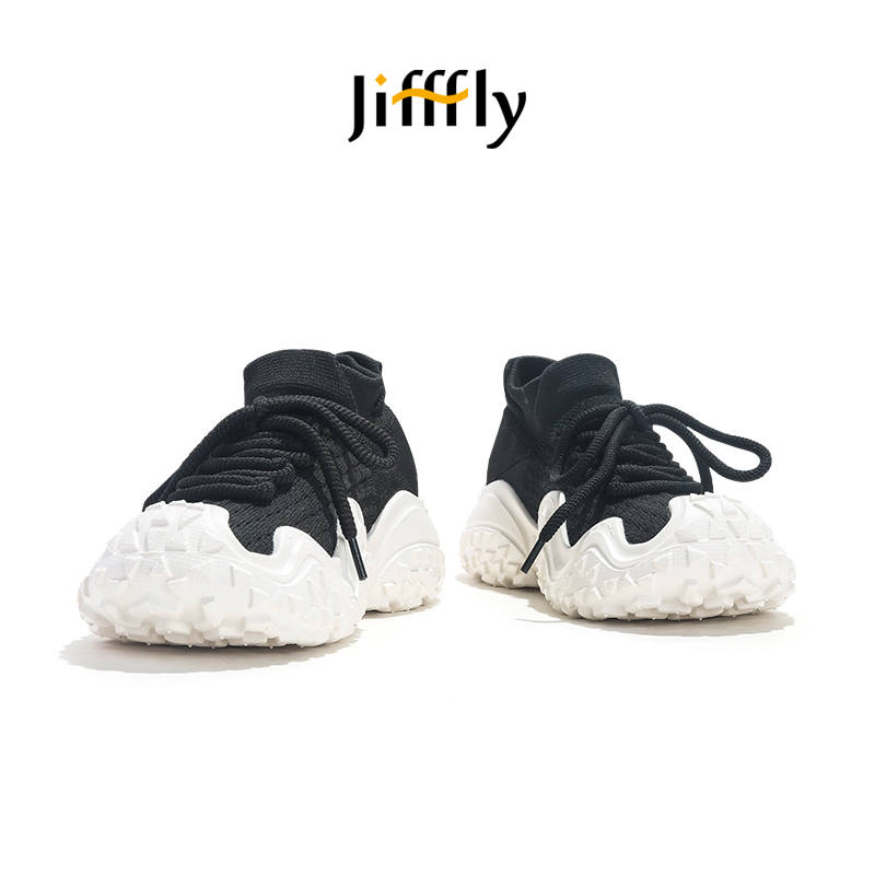 Jiffly Women's Fall/Winter '24 Net Mesh Breathable Socks Sneakers with Thick Soles