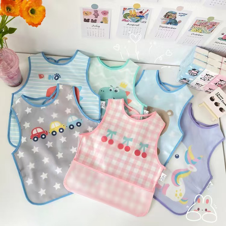 Personalized Child Protective Clothing: Waterproof Sleeveless Bib for Easy Clean-Up Meals