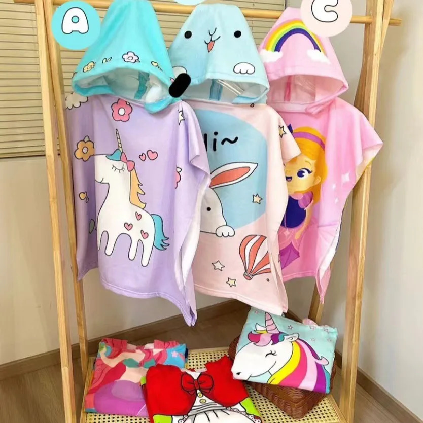 Baby Bath Towel Kids Beach With Hood Boys Girls Hooded Towels Absorbent Robe For Infant Cloak 250725