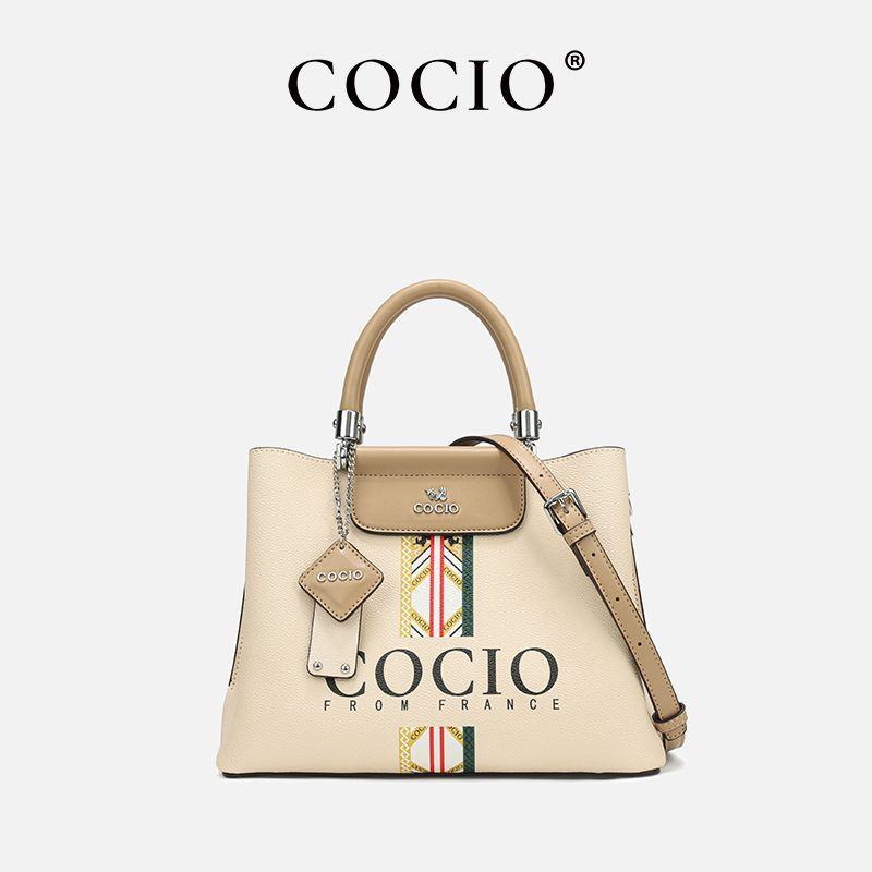 COCIO designer bag New high-quality genuine leather handbag versatile temperament multi compartment casual Boston bag for women