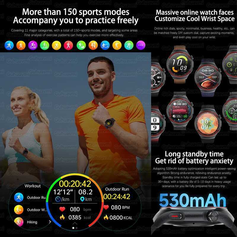 2025 New High-end Laser Detection Smart Watch Men Precise Blood Pressure Rate HRV BT Call NFC For HUAWEI Health Watches X250726