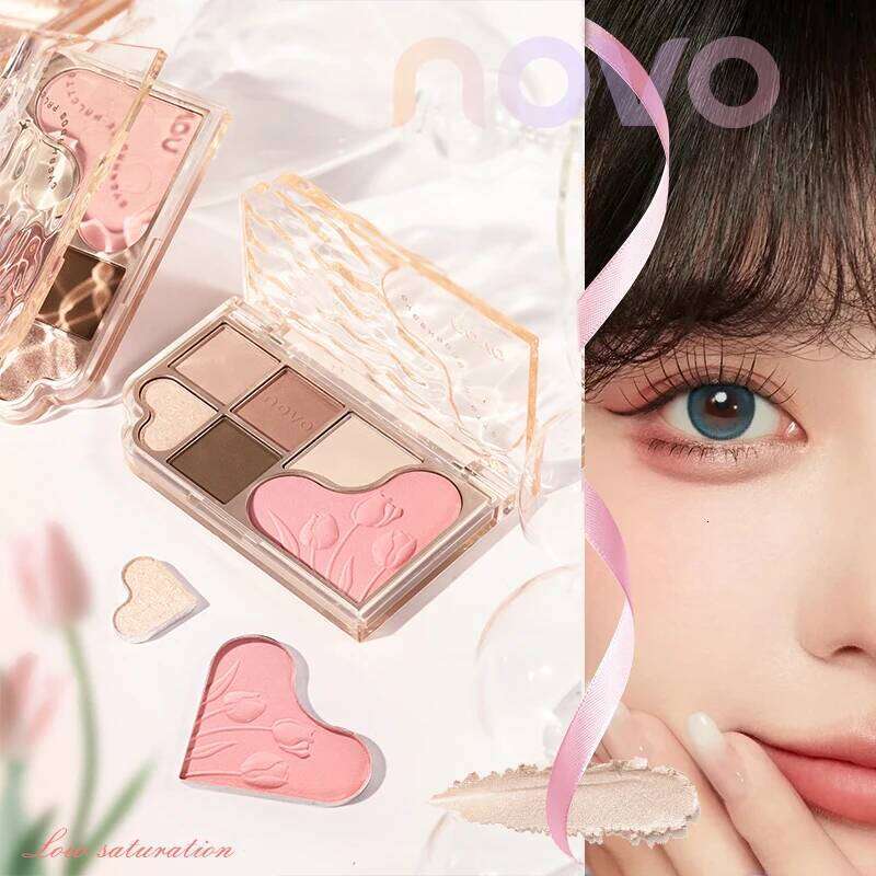 6-Color Blendable Eyeshadow Palette, Soft Smooth Fine Texture Powder Forla, Waterproof & Sweatproof, Valentine's Day gift