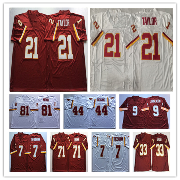 Throwback American Football Jerseys 21 Sean Taylor 17 DOUG WILLIAMS 28 Darrell Green 7 Joe Theismann 44 John Riggins 81 Art Monk 68 Russ Grimm 70 Sam Huff 33 Sammy Baugh