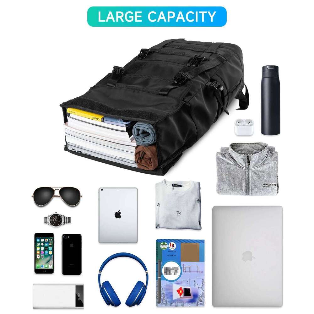 MOYYI 3 in 1Expandable Laptop Backpack Men Women Large Roll Top Travel Ruckpack Waterproof Outdoor Sport Flip Hiking Knapsack