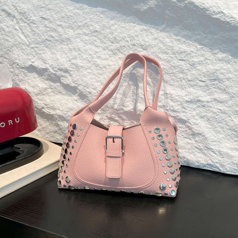 2025 New Y2K Style Women's with Rivets, Underarm Bag, Elegant Niche Large Capacity Commuter Shoulder Bag