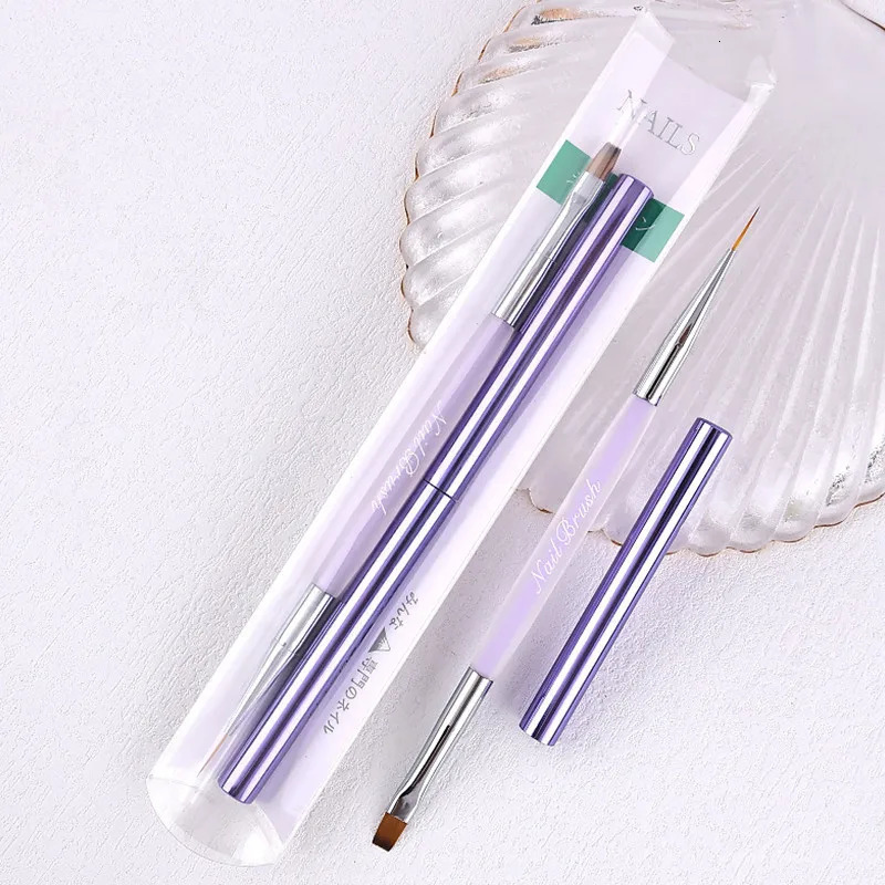 Double Head Crystal Handle Nail Brush Liner Brush Painting Pen Gel Brush Crystal Nail Art Manicure 250716