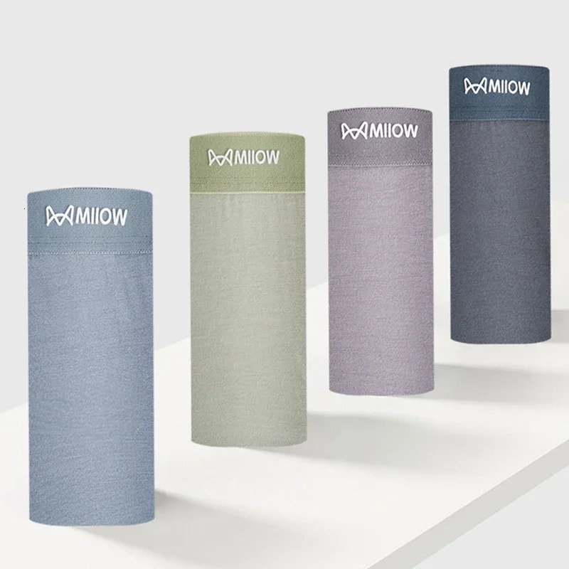 MiiOW 3Pcs Soft Modal Men Underwear Boxers Breathable Mens Panties Trunks Underpants Cotton Antibacterial Man Boxer Briefs 250725