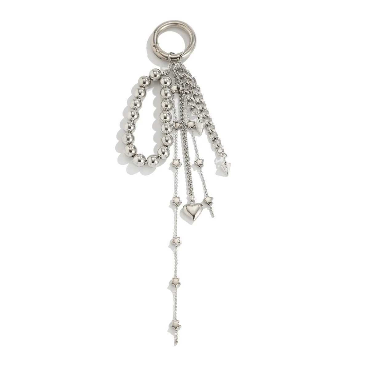 2025 New Pearl Beadeds Chain Keychain Ccb Peach Heart Bead Bag Chain Pendant Jewelry Accessories Daily Wear Keychain Gifts 250715