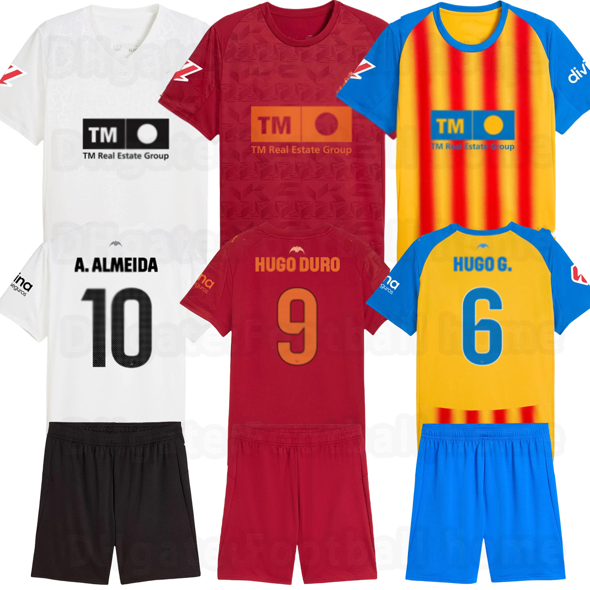 valenciaES cf soccer jerseys camisetas de futbol men kids kit Valencia football shirts 2025 2026 third kids kit camiseta vcf HUGO DURO GAYA MUSAH HUGO chemise