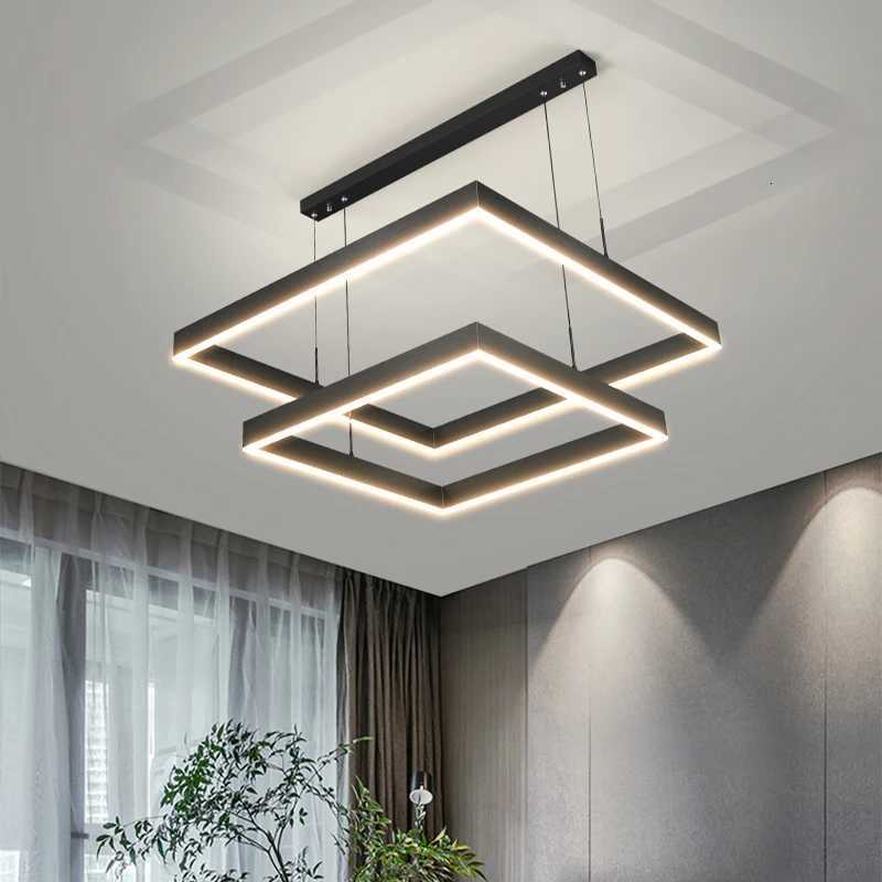 New Modern Ceiling Chandelier Living Room Concise Pendant Lamp Dining Room Square Nordic Lamps LED Ceiling Living Room Lights XJ250725