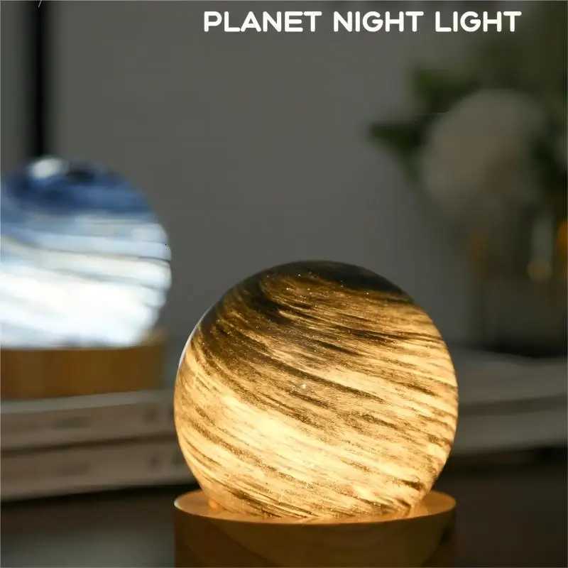 3D Moon Glass Lamp USB Powered Planet Mini Night Light With Wooden Stand For Kids Girls Boys Friends Birthday Christmas Gifts XJ250725