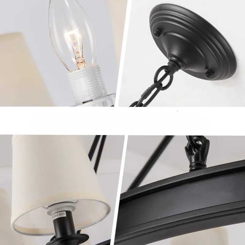 American Hanging Chandelier European Simple Living Dining Table Bedroom Study Pendant Lamps Home-appliance Decor Lights LustreXJ250725