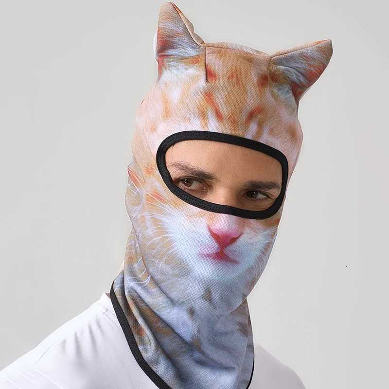 Outdoor Sunscreen Balaclava Hat 3D Animals Pattern Printed Full Face Mask Breathable Unisex Anti-UV Pullover Cap Cosplay Props Z250725