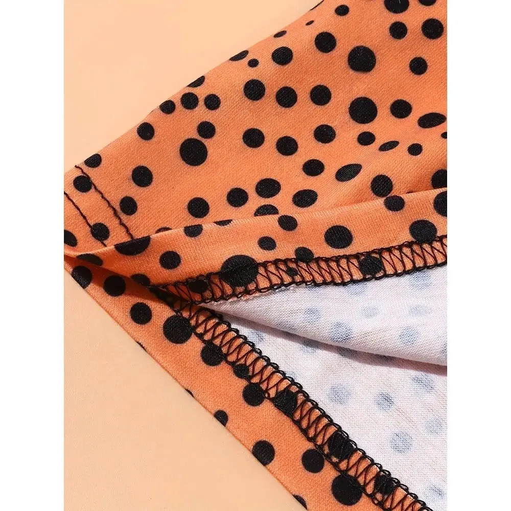 2PCS Girls Trendy Outfit Halter Neck Camisole Polka Dot Pattern Shorts Set Kids Summer Clothes 250725