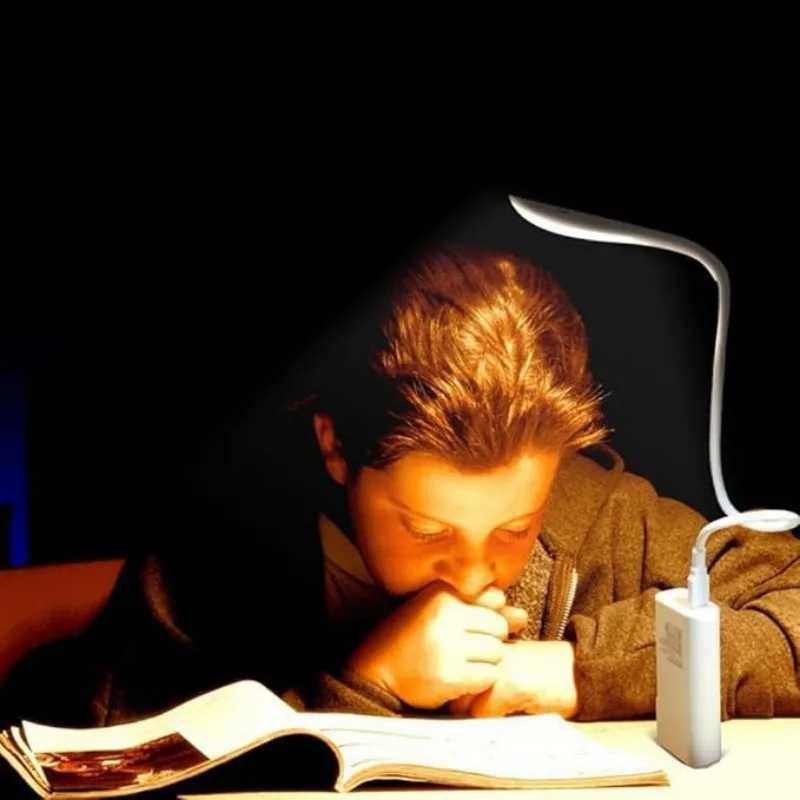 Portable USB LED Reading Light Flexible Goose Neck Night Lamp with Touch Sensor for Bedroom Office Study Keyboard Computer Use XJ250725