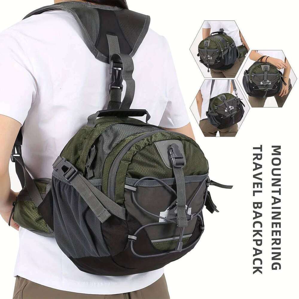 18L Outdoor Mountaineering Bag Multifunctional Sports Travel Waist Pack Large Capacity Crossbody Shoulder Handbag Backpack