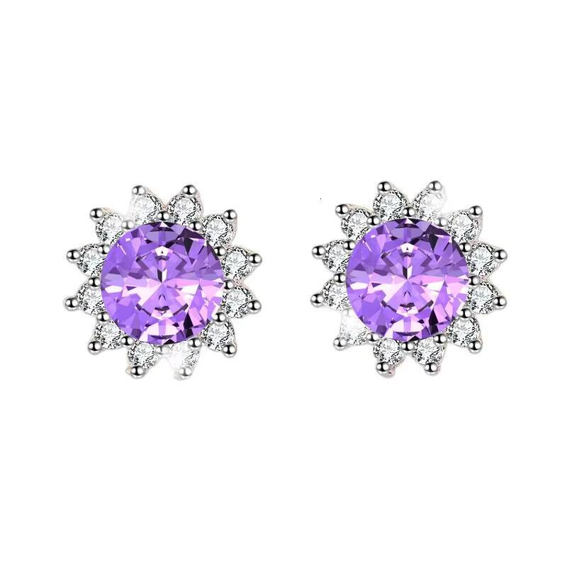 925 Sterling Silver Sparkling 1CT Moissanite Diamond Halo Sun Flower Stud Earrings for Women Party Fine Jewelry