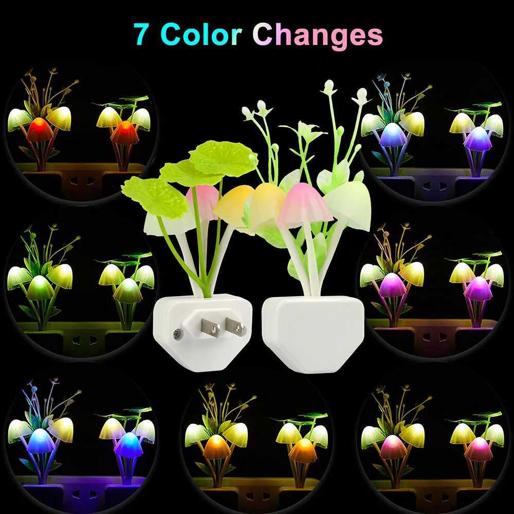 Light Controlled Dream Mushroom sh Color LED Night Light Novelty Night Light EU US Plug Induction Mushroom Night Lamp 220VXJ250725