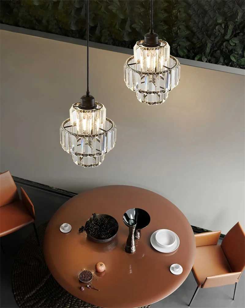 Dining Room Crystal Chandelier Golden Kitchen Island Hanging Light Interior Decor Luxury Modern Led Ceiling Lamp Pendant Light XJ250725