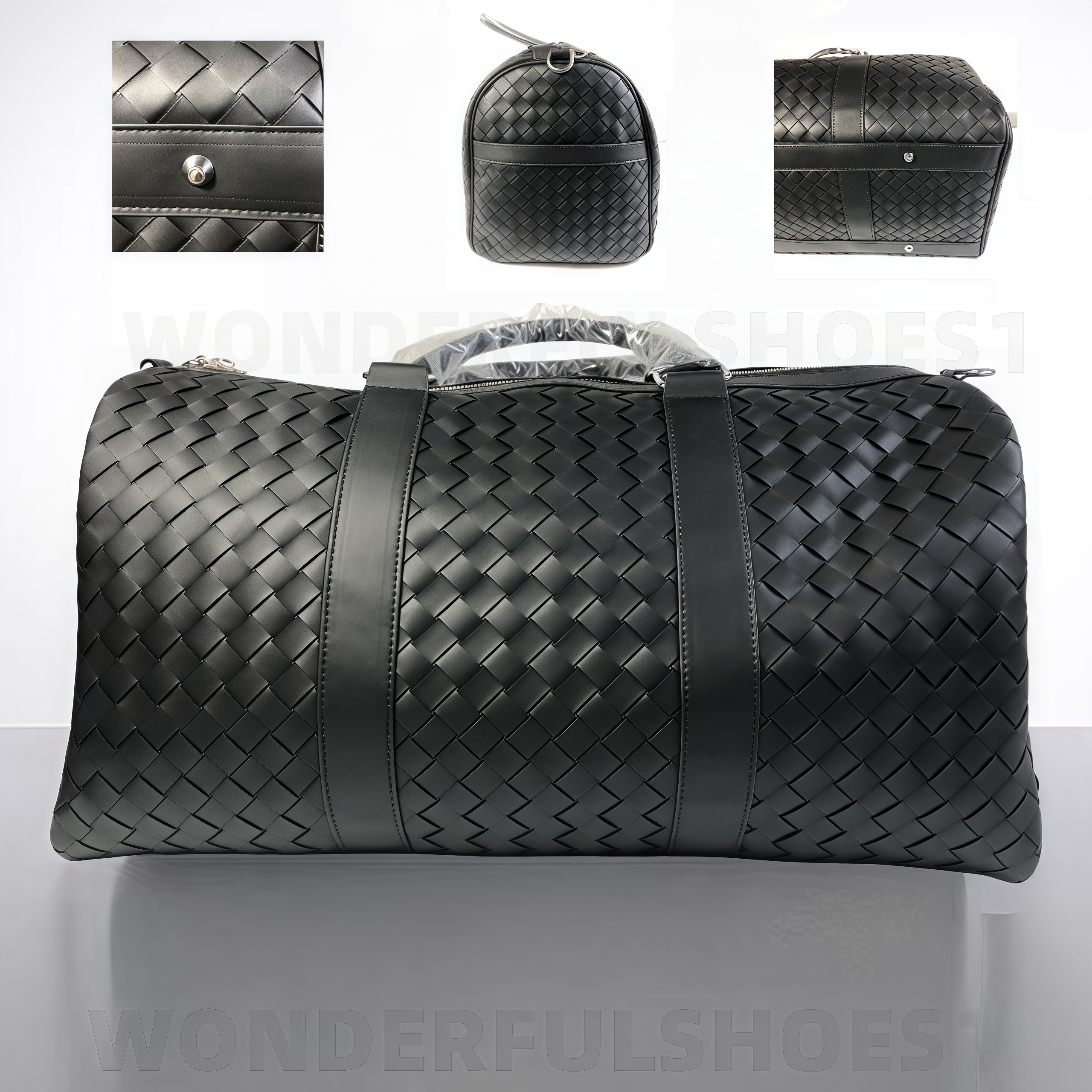 2025 Quality Duffle bag classic men women travel bags designer Real leather lage large capacity intrecciato woven handbag with removable strap