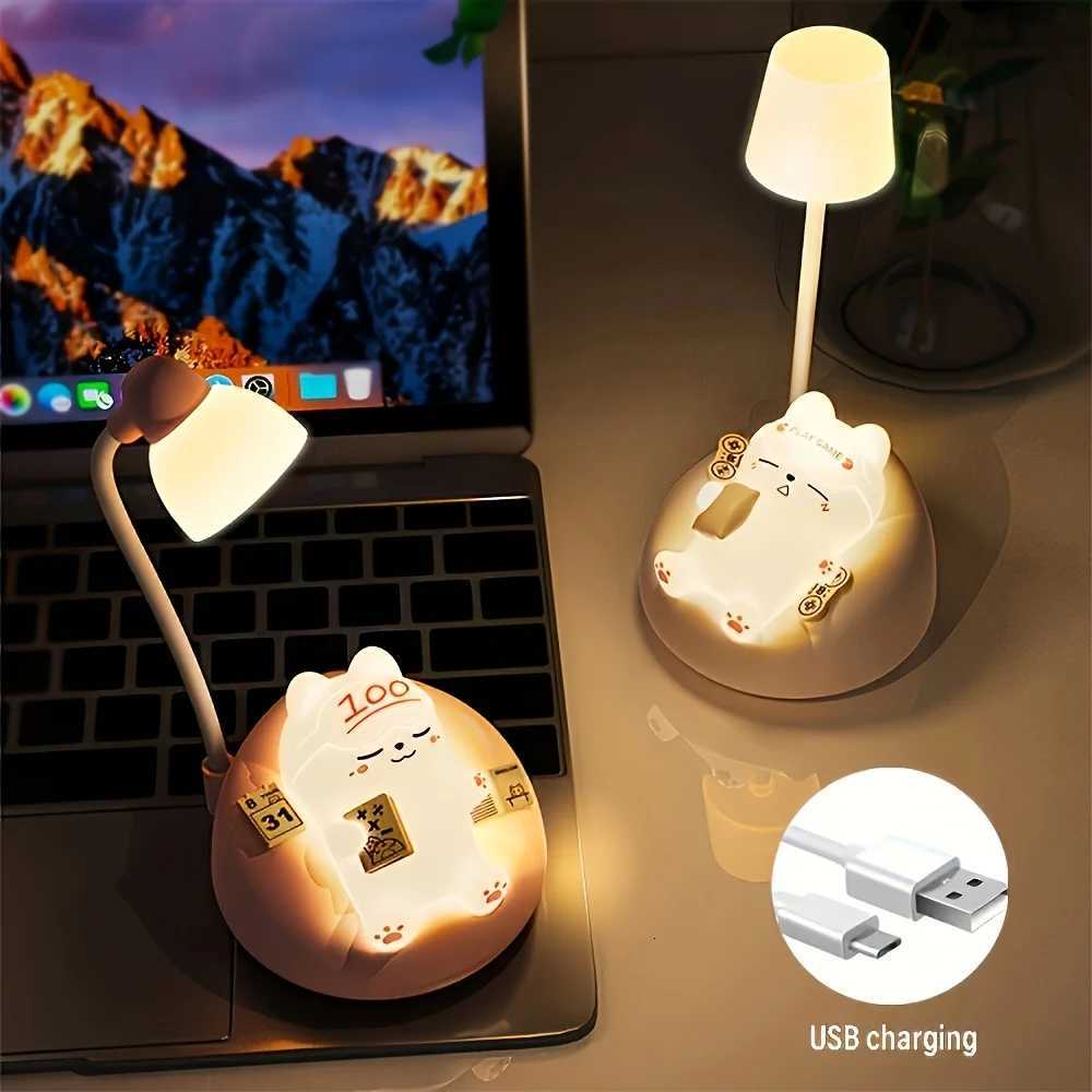 ute Cat Night Light Accompany Children Birthday Gift Rechargeable Cartoon Silicone Lamps Room Bedside Decoration Soft Table Lamp XJ250725