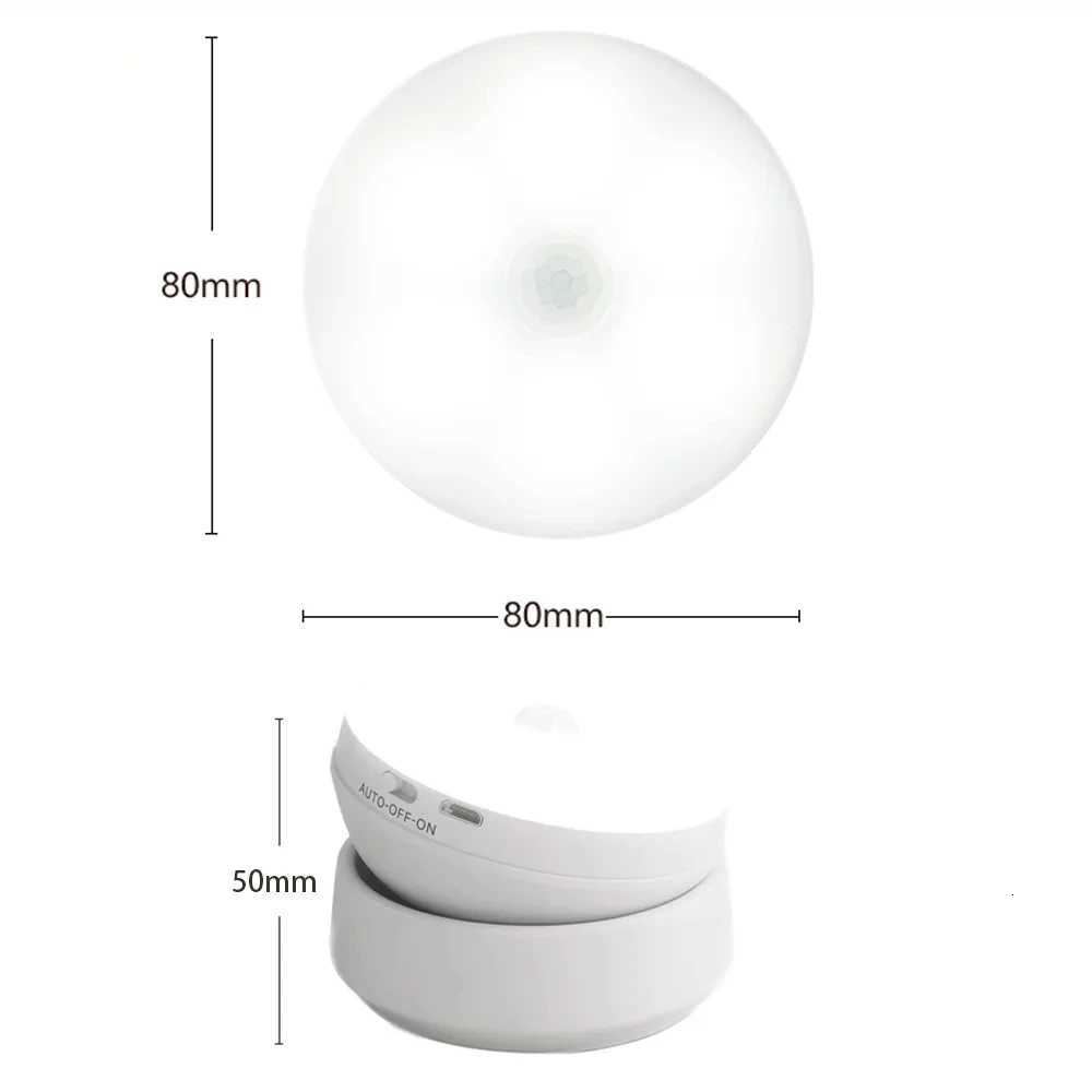 LED Night Light USB Charging Intelligent Human Induction For Bedside Cabinet Home Wardrobe Lighting Motion Sensor Light LED Lamp XJ250725