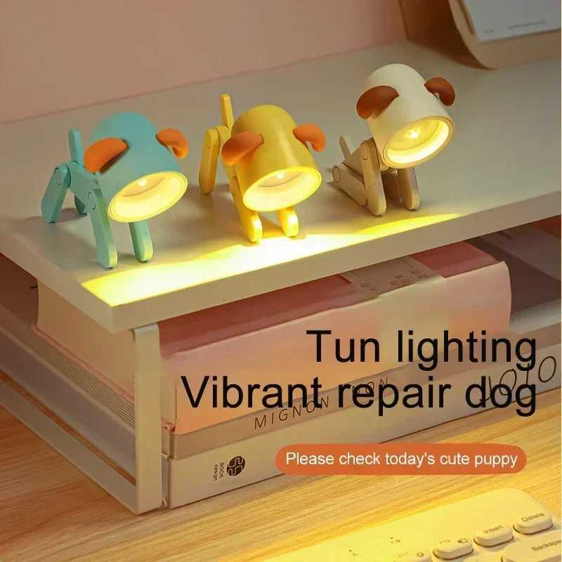 Mini LED Night Light Dog Deer DIY Foldable Desk Lamps Desktop Kids Room Bedside Bedroom Decor Holiday Cute Gifts Ornament XJ250725