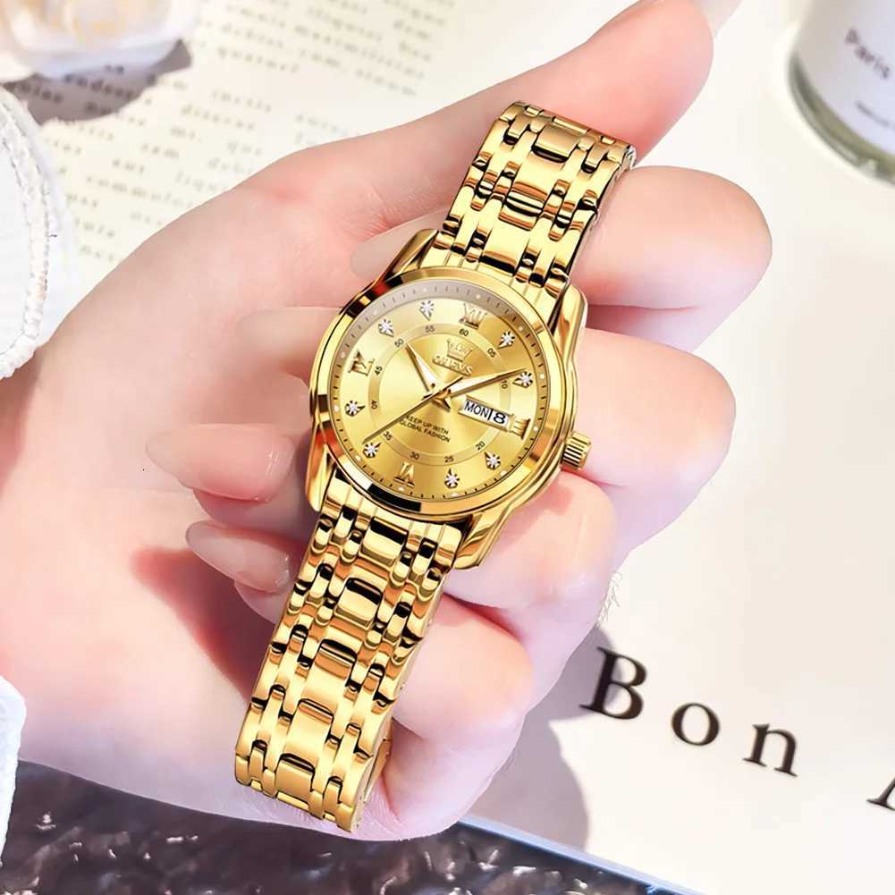 OLEVS Best Selling Fashion Stainless Steel Quartz Ladies Watch Luxury Dual Cndar Luminous Waterproof Elegant Watch for Women X250726