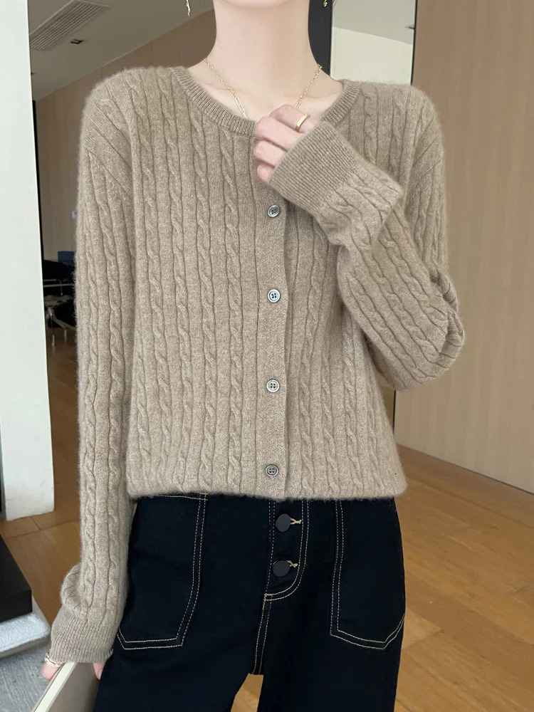 Early Autumn Boutique Knit Cardigan Round Neck Thin Casual Fashion Loose Comfortable Long Sleeve Cardigan For Women-ZD3001 250725