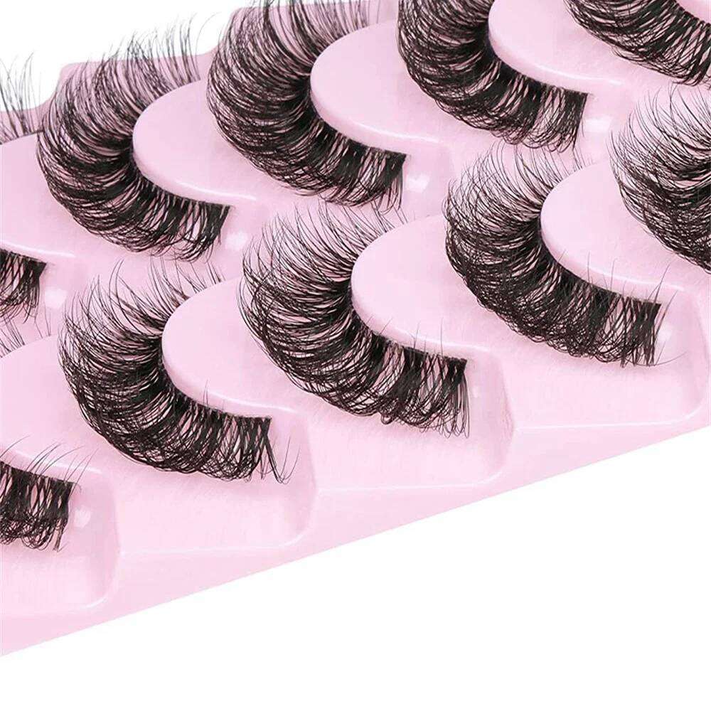 10 Pairs False 6D Super Fluffy Wispy Faux Mink Eyelashes Cat Eye Effect Dramatic Lashes Eyelash Extension Makeup X250725