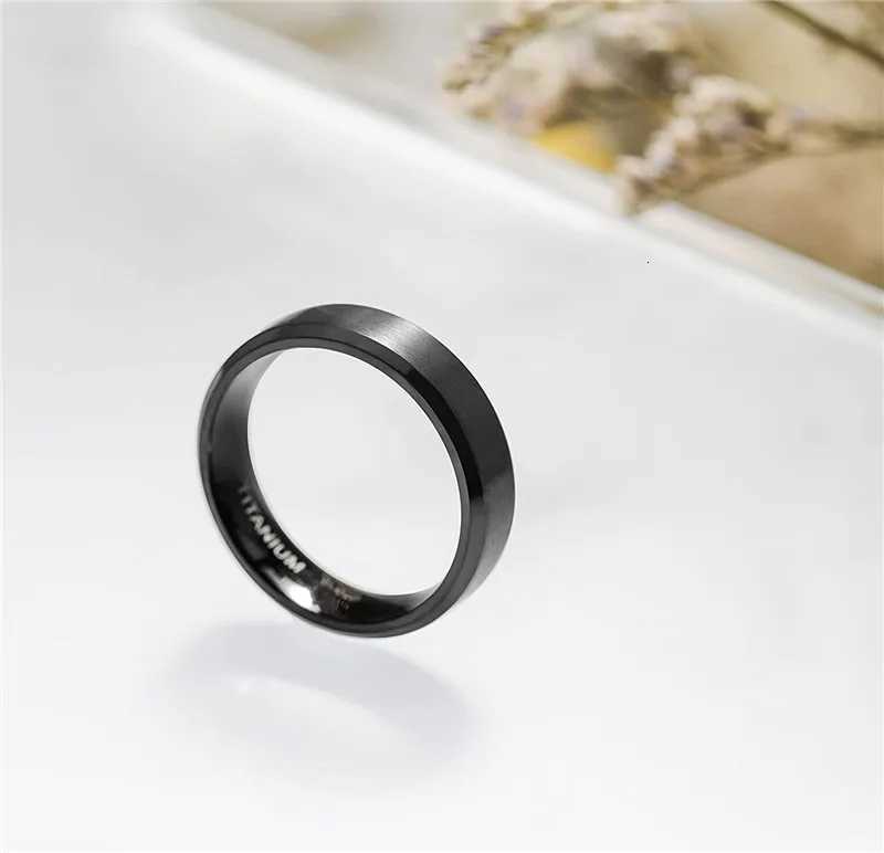 TIGRADE 6mm 8mm Titanium Ring Mens Black Matte Wedding Engagement Band Brush Neutral Couple Ring Comfortable Fit W250417